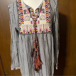 Chelsea & Theodore Black and White Striped Dress